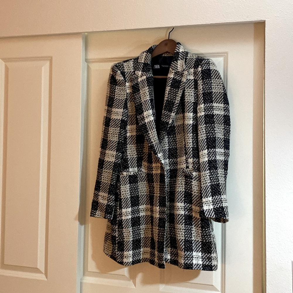 ZARA Plaid Blazer Jacket